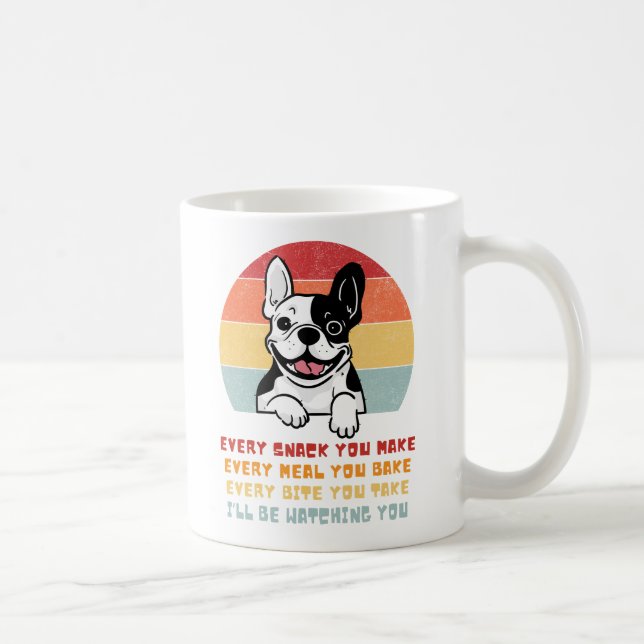 French Bulldog Funny guckt dir Parody Kaffeetasse (Rechts)