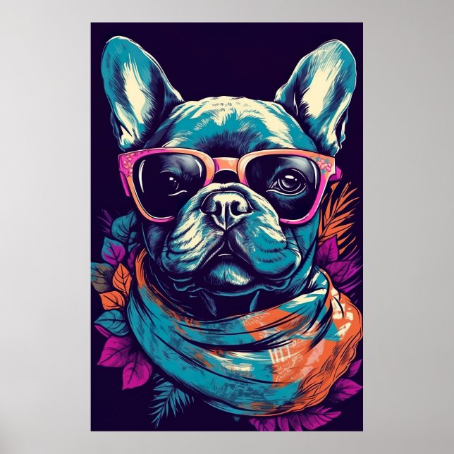 French Bulldog Funny Modern Pop Art Poster (Vorne)