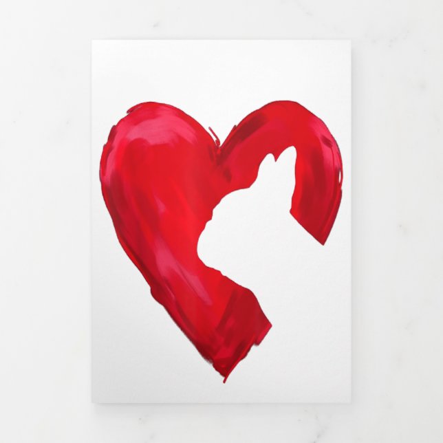 French Bulldog-Geschenk Dreifach Gefaltete Ankündigung (Cover)