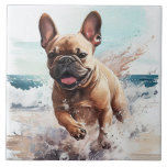 French Bulldog-Geschenk Fliese<br><div class="desc">Französischer Bulldog am Strand Aquarellkunst ist eine großartige Ergänzung zu Ihrem Wohnzimmer,  Küche oder großartigen Zimmer. Original-Kunstwerk von Nicole.</div>