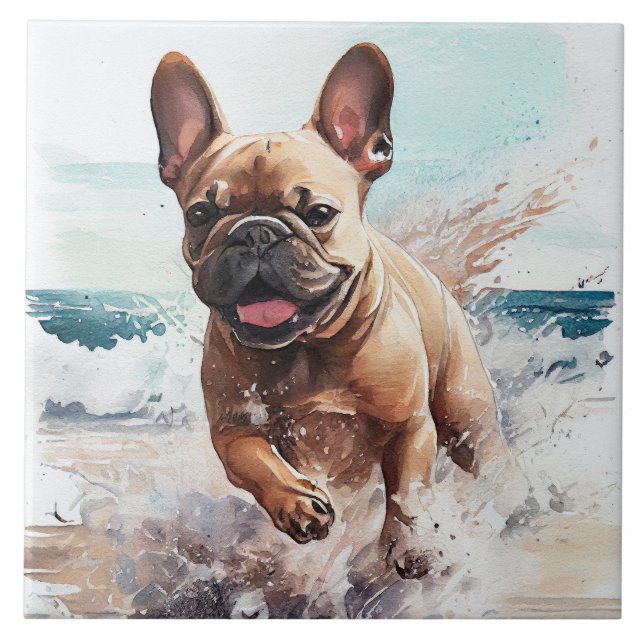 French Bulldog-Geschenk Fliese (Vorderseite)