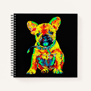 French Bulldog-Geschenk Frenchie Colorful Art Gi Notizbuch