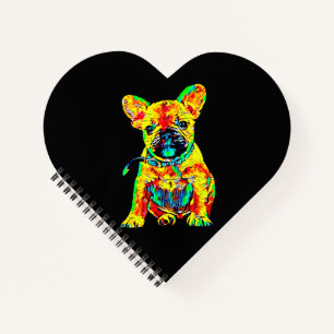 French Bulldog-Geschenk Frenchie Colorful Art Gi Notizbuch