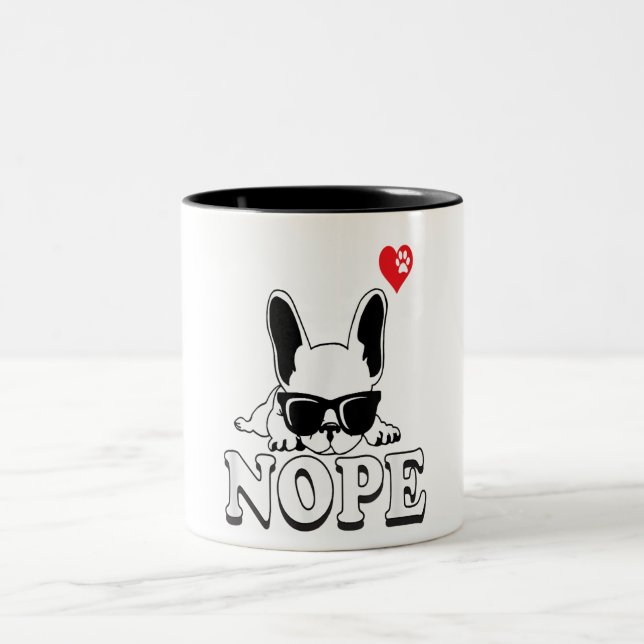 French Bulldog-Geschenk Zweifarbige Tasse (Mittel)