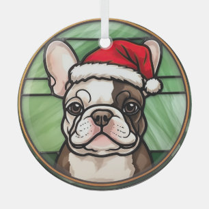 French Bulldog gesteinigtes Glass Weihnachten Ornament Aus Glas