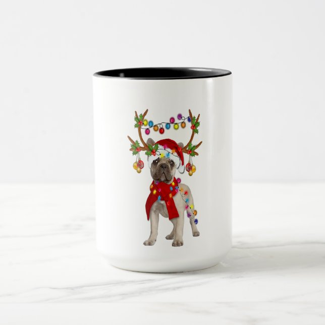 French Bulldog Gorgeous Reindeer Weihnachtsgeschen Tasse (Zentrum)
