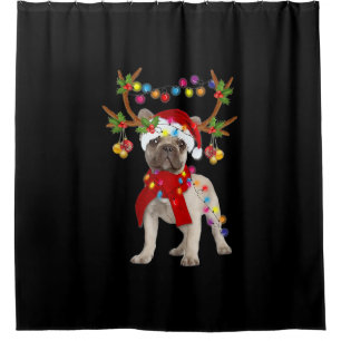 French Bulldog Gorgeous Rentier Weihnachtsbaum Duschvorhang