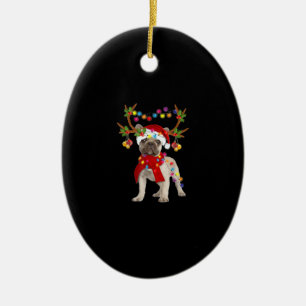 French Bulldog Gorgeous Rentier Weihnachtsbaum Keramik Ornament