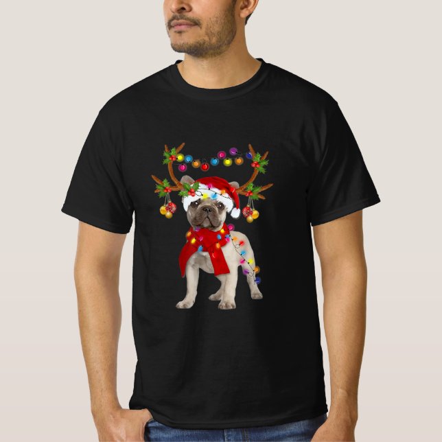 French Bulldog Gorgeous Rentier Weihnachtsbaum T-Shirt (Vorderseite)