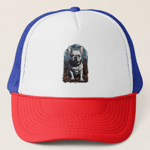French Bulldog Gothic Floral Truckerkappe