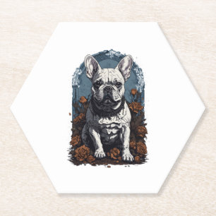 French Bulldog Gothic Floral Untersetzer