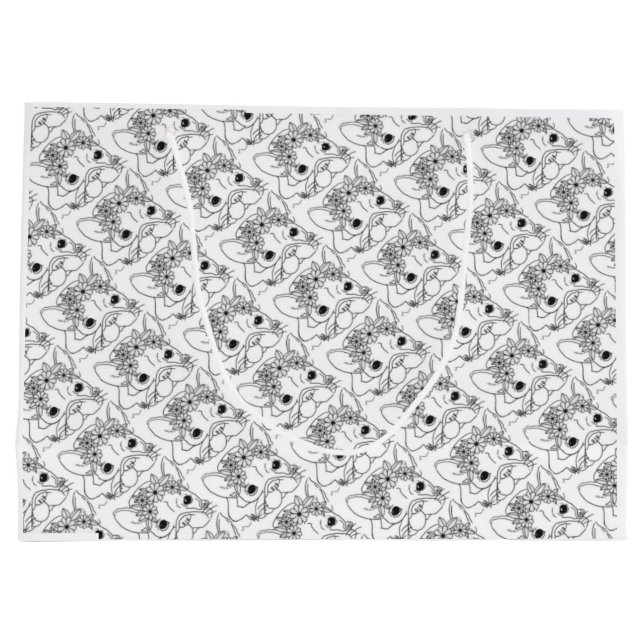 French Bulldog Große Geschenktasche Große Geschenktüte (Rückseite)