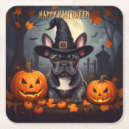 French Bulldog Halloween Rechteckiger Pappuntersetzer