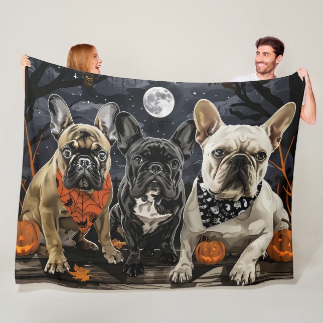 French Bulldog Halloween Spooky Fleecedecke (Beispiel)