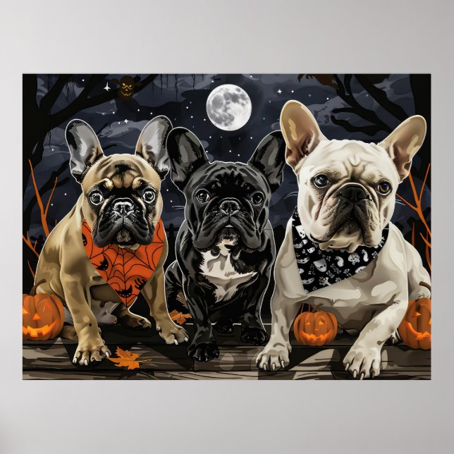 French Bulldog Halloween Spooky Poster (Vorne)