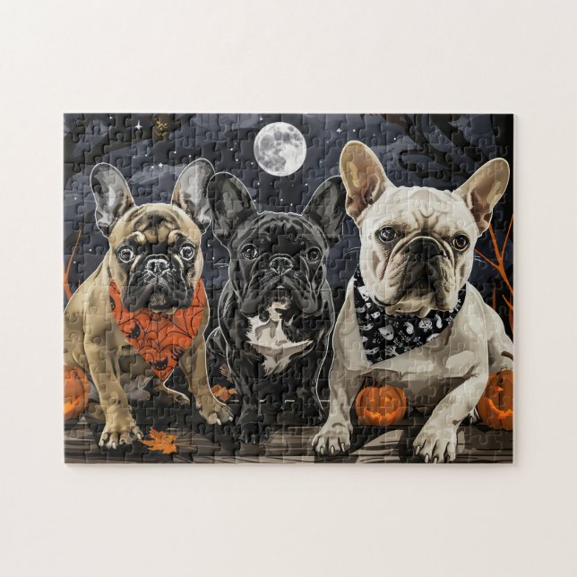 French Bulldog Halloween Spooky Puzzle (Horizontal)