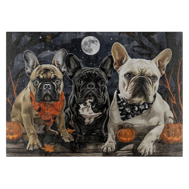 French Bulldog Halloween Spooky Schneidebrett (Vorderseite)
