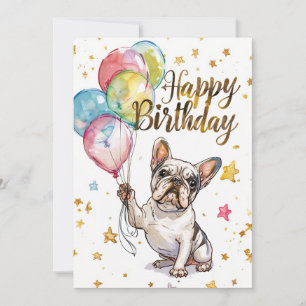 French Bulldog Happy Birthday Feiertagskarte