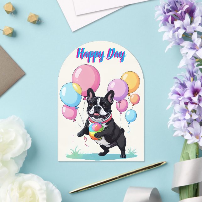 French Bulldog Happy Day Französische Bulldogge  Acryleinladungen (Insitu (Hochzeit))
