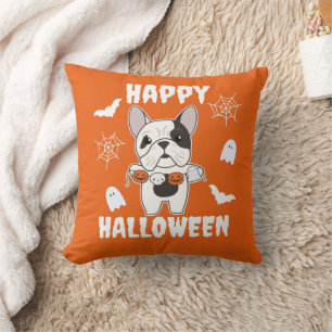 French Bulldog Happy Halloween Hunde Kostüm Kissen