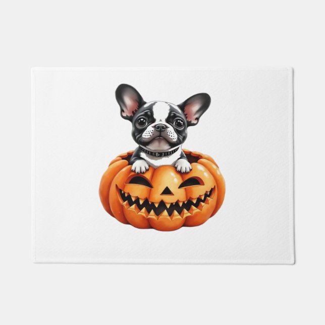 French Bulldog Happy Halloween Kürbis Classic T-S Fußmatte (Vorderseite)