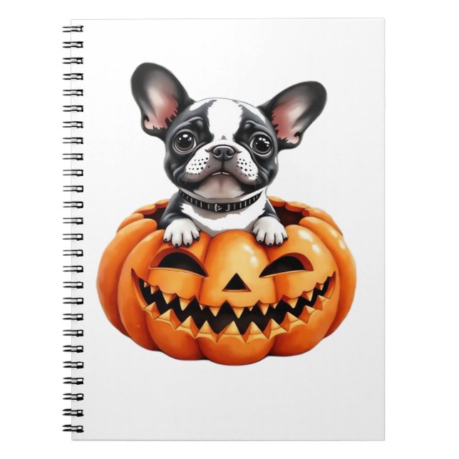 French Bulldog Happy Halloween Kürbis Classic T-S Notizblock (Vorderseite)