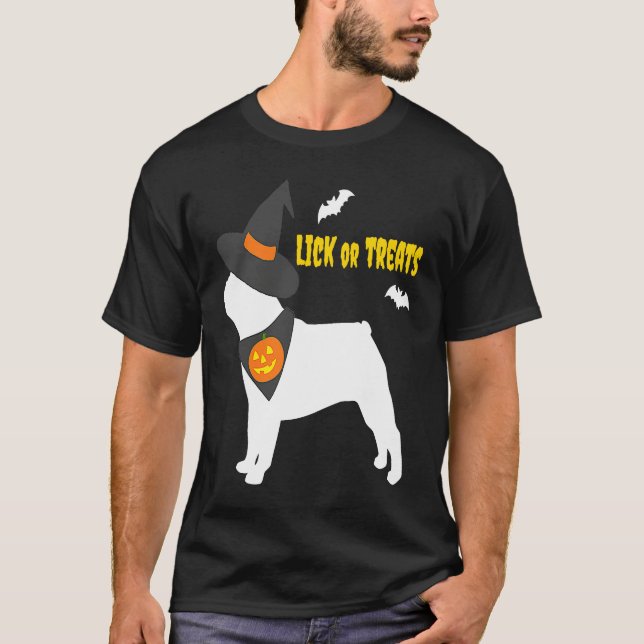 French Bulldog Happy Halloween Pumpkin Witch Frenc T-Shirt (Vorderseite)