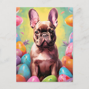 French Bulldog Happy Oaster Postkarte