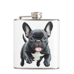French Bulldog Happy Playful Fun Jumping Joyful Flachmann