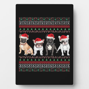 French Bulldog hässlicher Weihnachtspullover Essen Fotoplatte