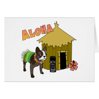 French Bulldog Hawaii Tiki Hula Cards