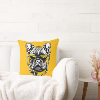 French Bulldog Headphones Kissen