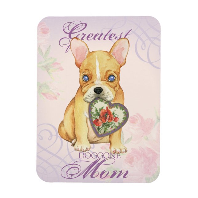 French Bulldog Heart Mama Magnet (Vertikal)