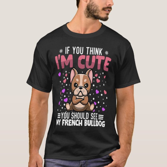 French Bulldog Heart Valentine's Day Animal For Wo T-Shirt (Vorderseite)