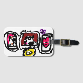 French bulldog hearts   gepäckanhänger