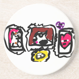 French bulldog hearts   getränkeuntersetzer