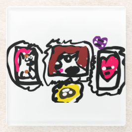 French bulldog hearts   glasuntersetzer