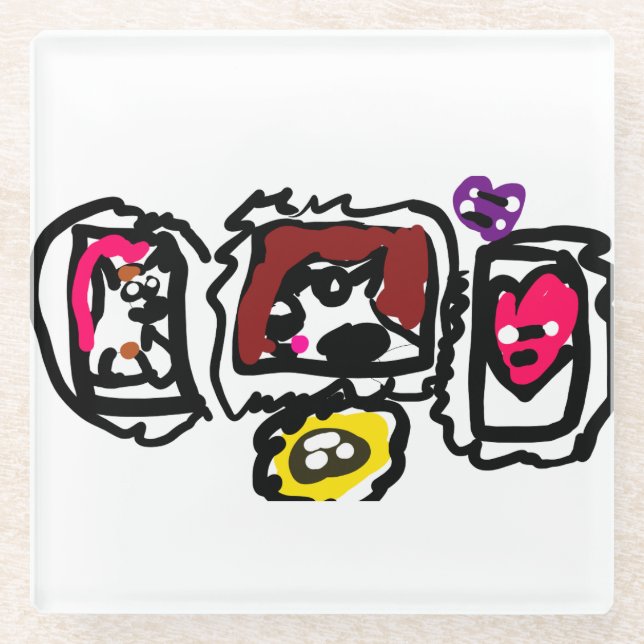 French bulldog hearts   glasuntersetzer (Vorderseite)