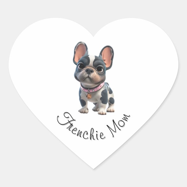 French Bulldog Herz-Aufkleber (Vorderseite)