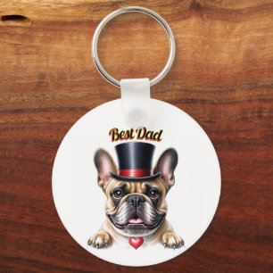 French Bulldog Herz Vatertag Bulldogge Schlüsselanhänger