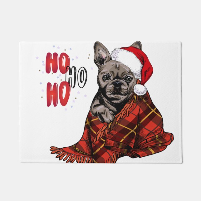 French Bulldog Ho Ho Ho Doormat Fußmatte (Vorderseite)