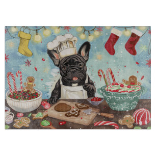 French Bulldog Holiday Baking: Festliche Weihnacht Schneidebrett
