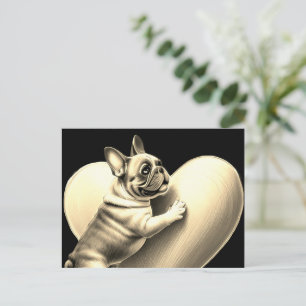 French Bulldog  i love Valentinstag  Feiertagspostkarte