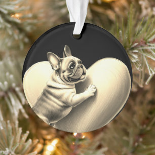 French Bulldog I love you Ornament