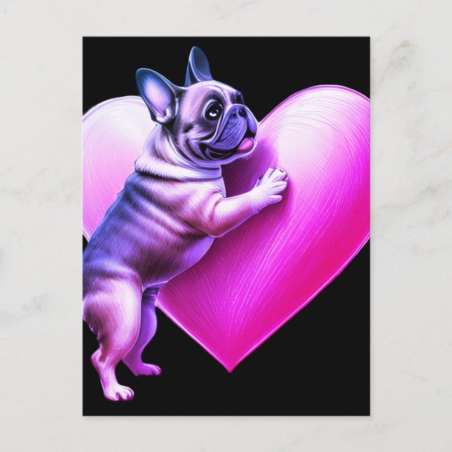 French Bulldog I love you Postkarte (Vorderseite)