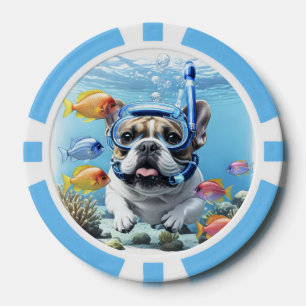 French Bulldog im Urlaub Tauschen lustig Pokerchips