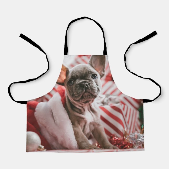 French Bulldog in Christmas Hat Schürze (Vorderseite)