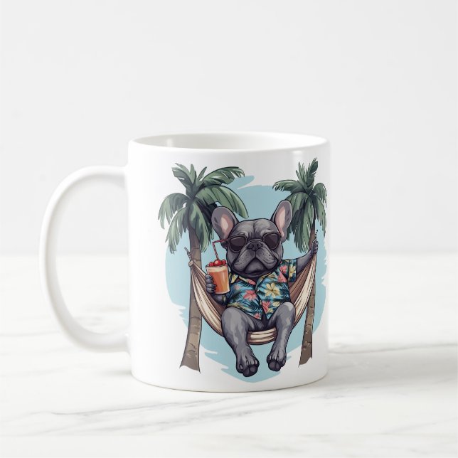 French Bulldog In Hawaiian Top Kaffeetasse (Links)