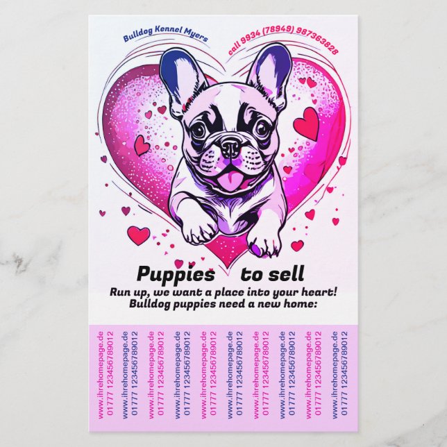 French Bulldog in Ihre Zuhause Flyer (Vorne)