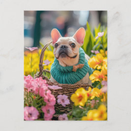 French Bulldog in Knitted Dog Attire Feiertagspostkarte